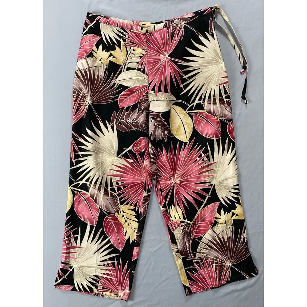 Tommy Bahama Side Zip 100% Silk Lightweight Relaxed Fit Pants. Floral, Women's 6
